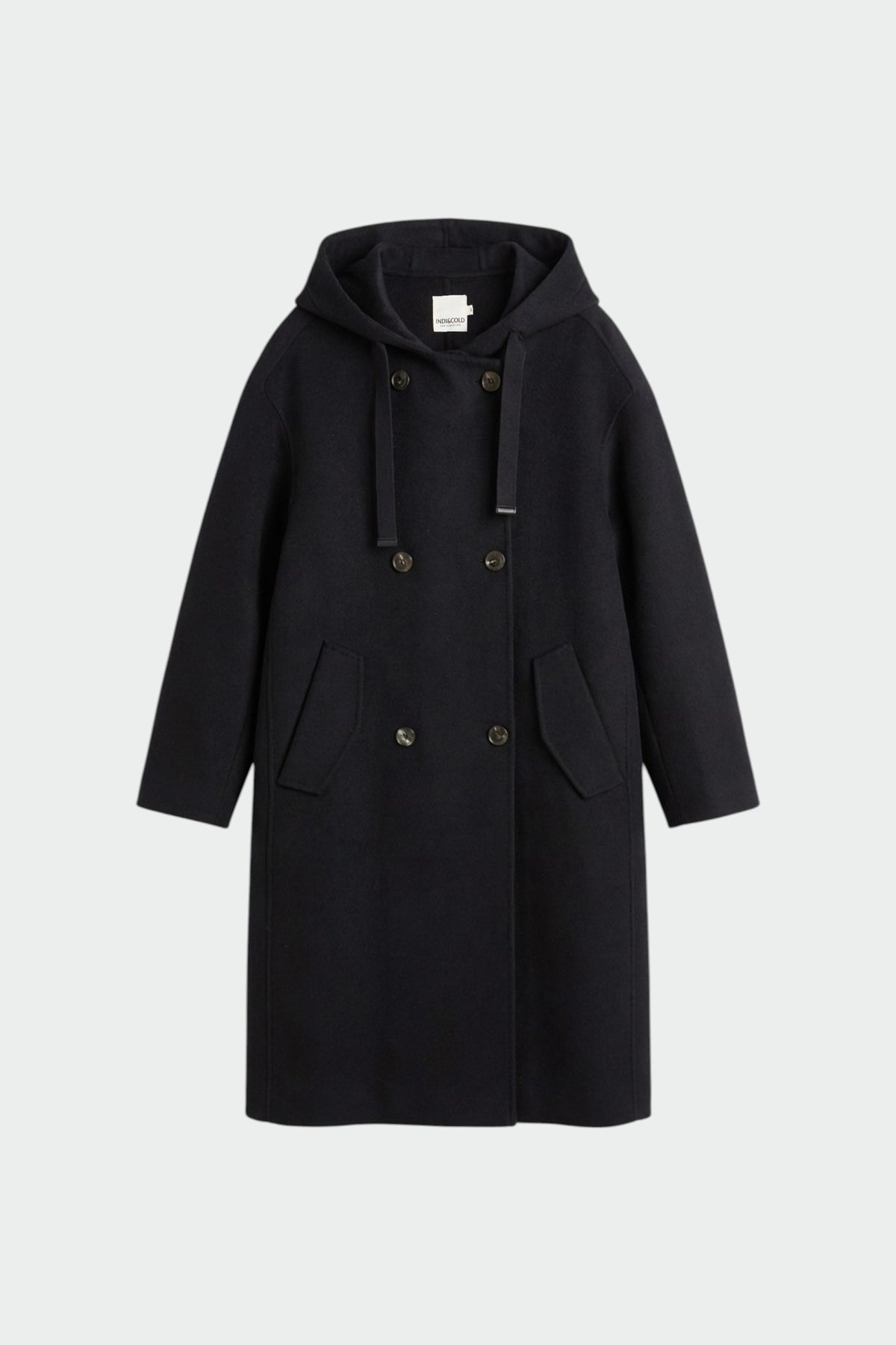 WOOL MAXI COAT WITH HOOD