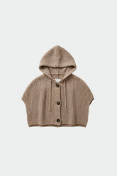 KNITTED SHAWL WITH HOOD