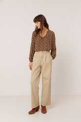 WIDE-LEG COTTON PANTS