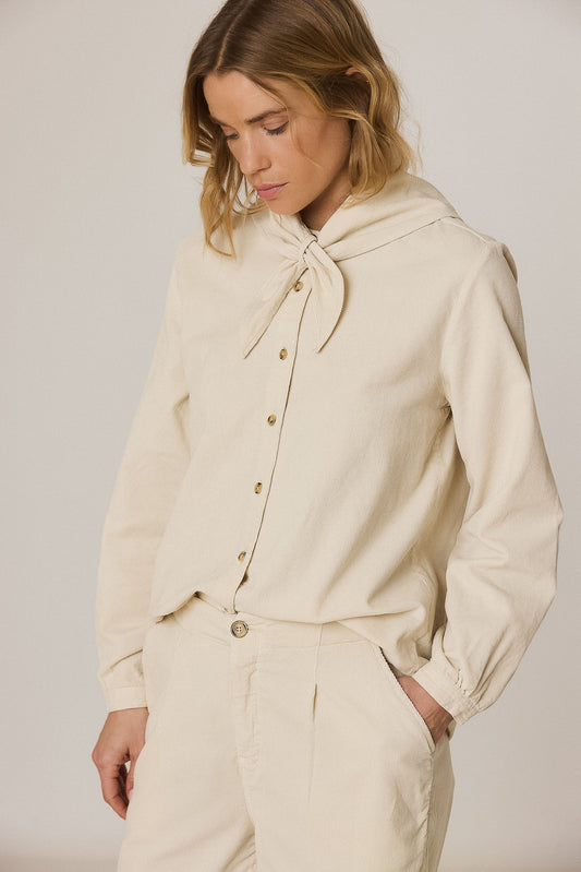 REMOVABLE-KERCHIEF CORDUROY SHIRT 1