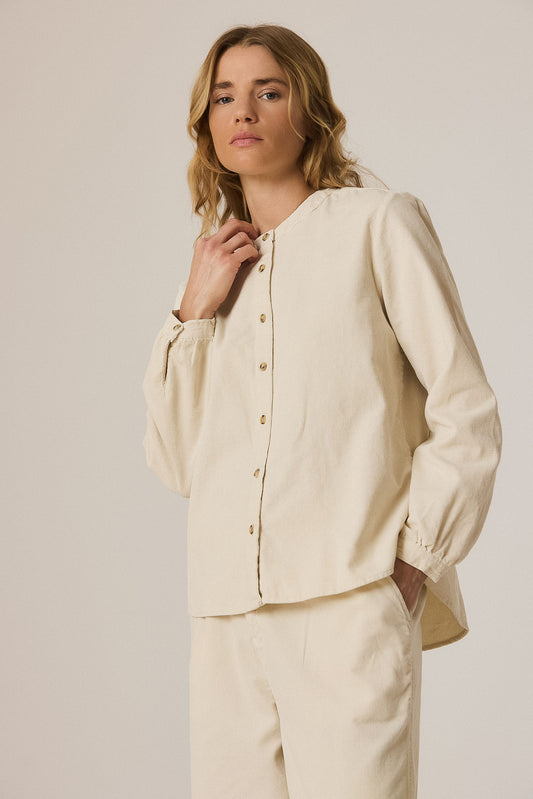 REMOVABLE-KERCHIEF CORDUROY SHIRT 2