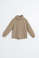 REMOVABLE-KERCHIEF CORDUROY SHIRT