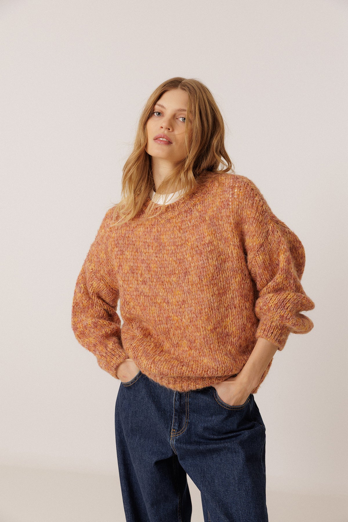 DECORATIVE MELANGE SWEATER