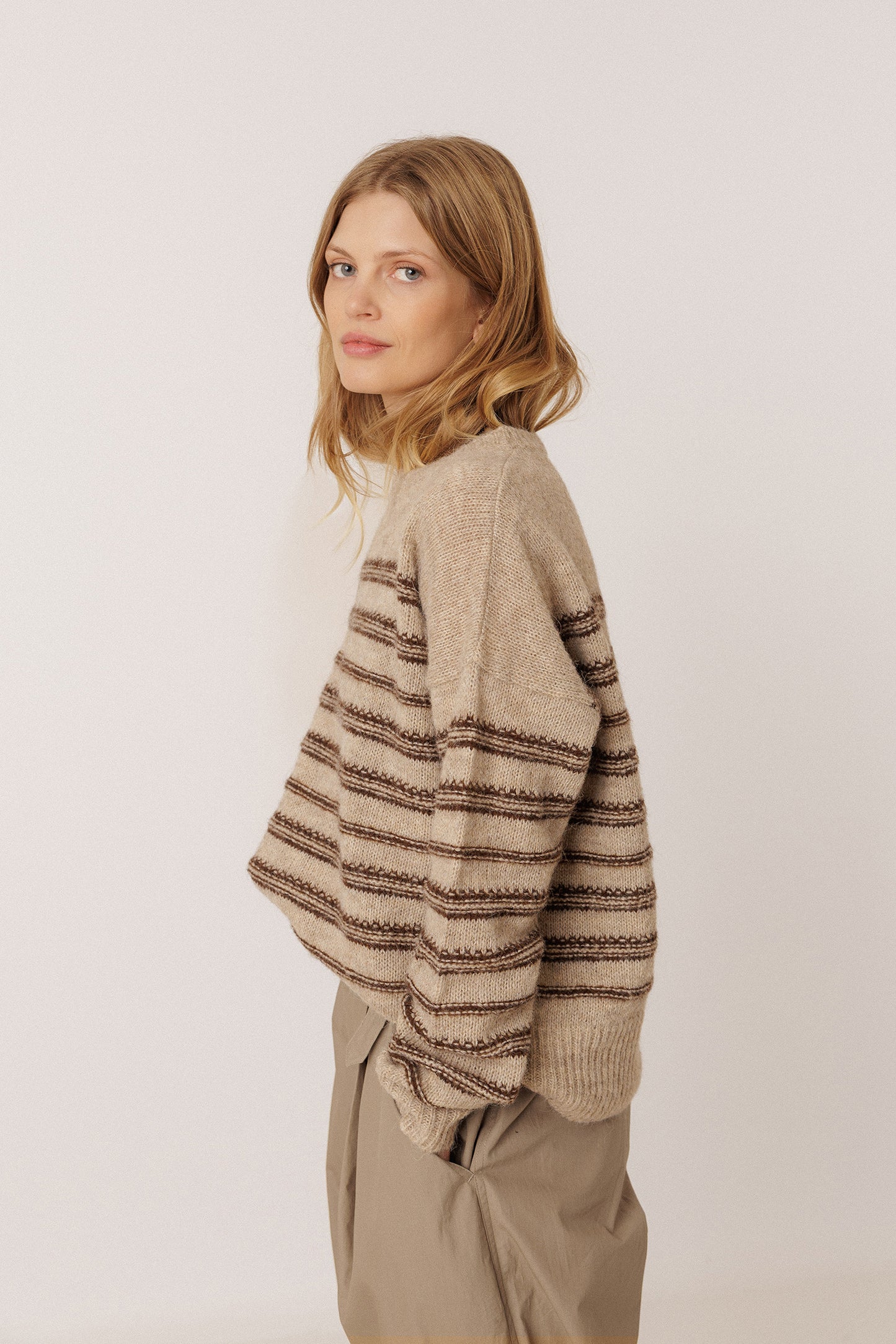 JACQUARD STRIPED PULLOVER