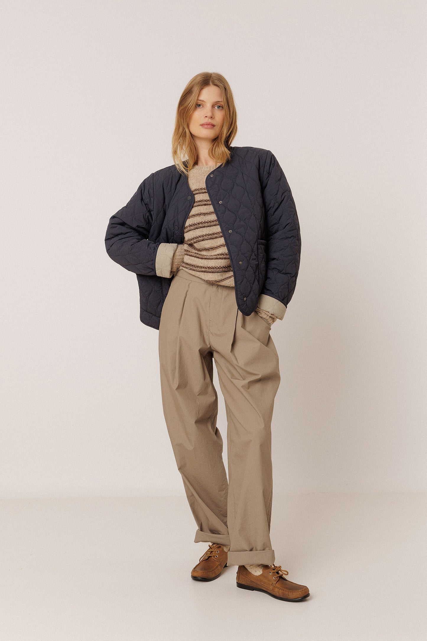 JACQUARD STRIPED PULLOVER