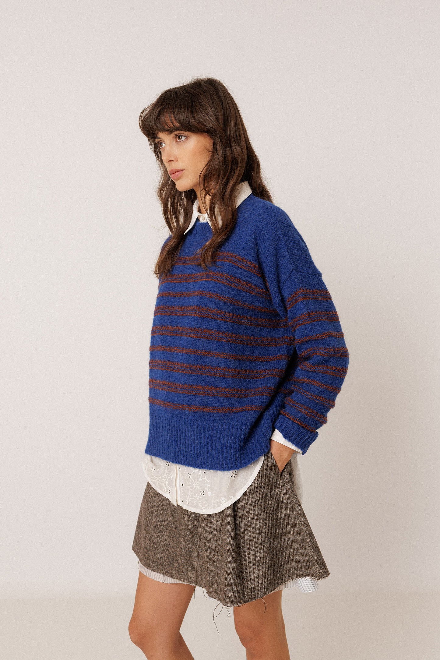 JACQUARD STRIPED PULLOVER