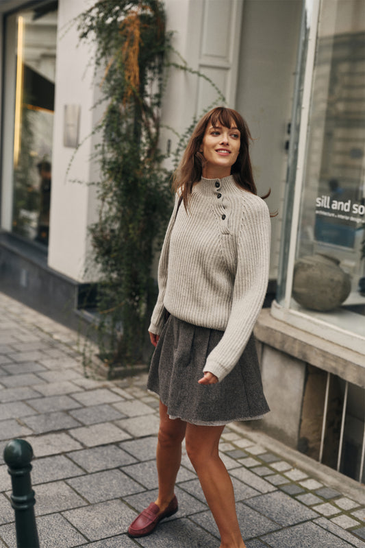 CASHMERE BLEND WOOL SWEATER 1