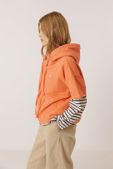 SHORT-SLEEVE HOODED SWEATSHIRT