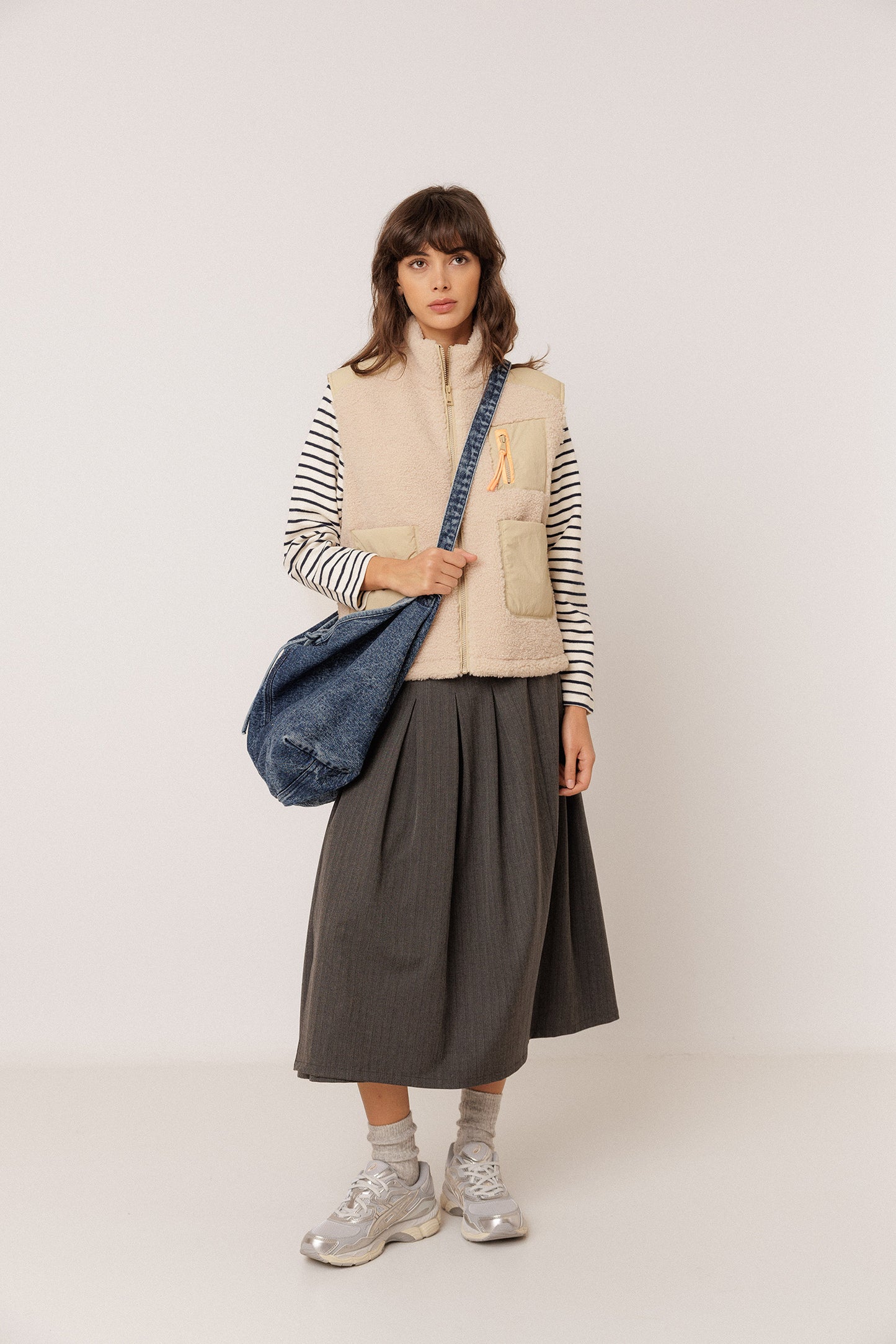 STRIPED TERRYCLOTH SWEATSHIRT