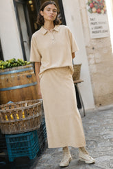COTTON TERRY POLO WITH SLITS
