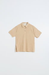 COTTON TERRY POLO WITH SLITS