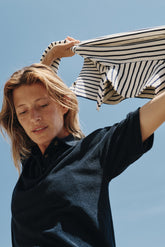 COTTON TERRY POLO WITH SLITS