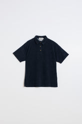 COTTON TERRY POLO WITH SLITS