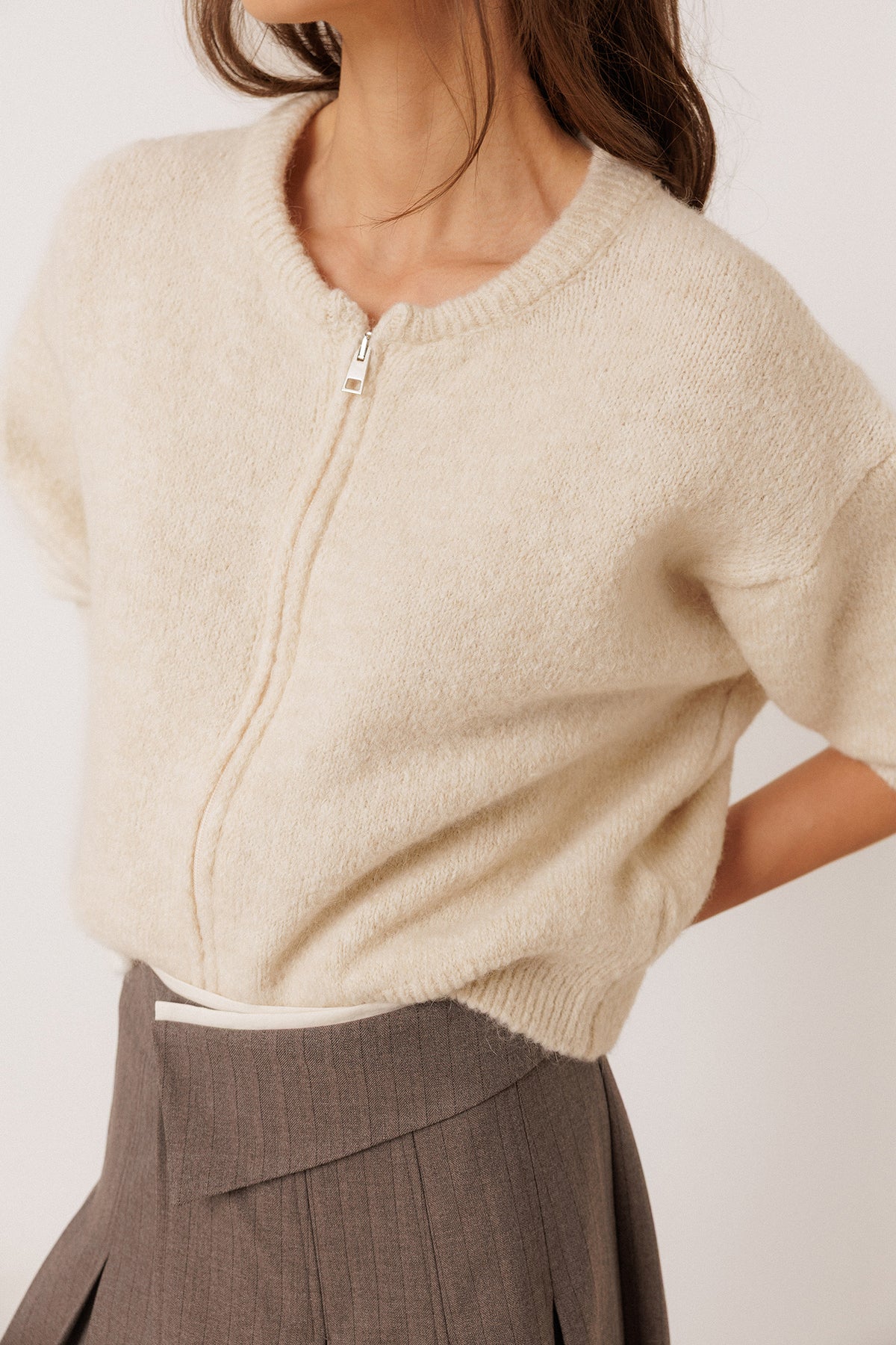 BOMBER-STYLE JACKET WITH MOHAIR