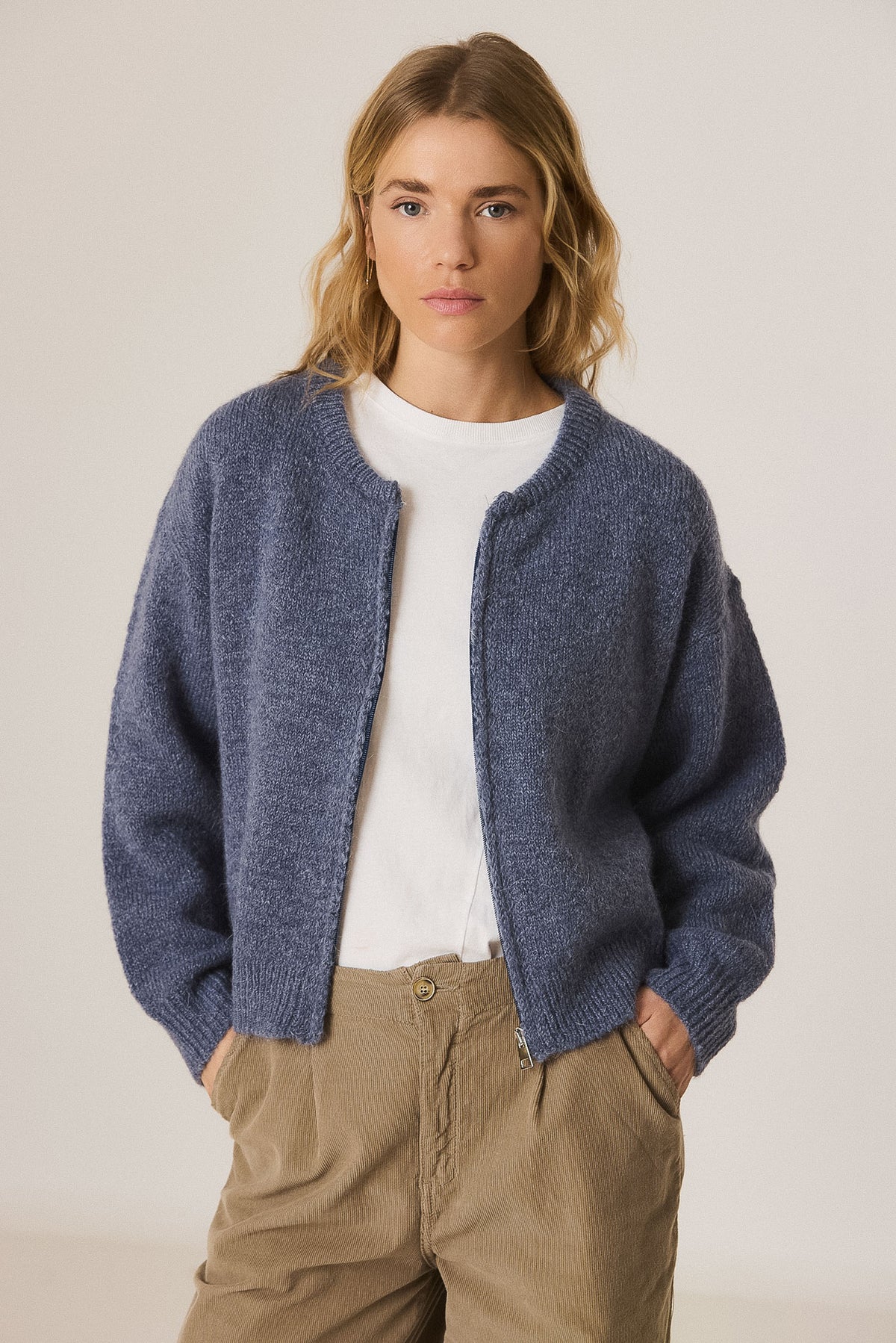BOMBER-STYLE JACKET WITH MOHAIR