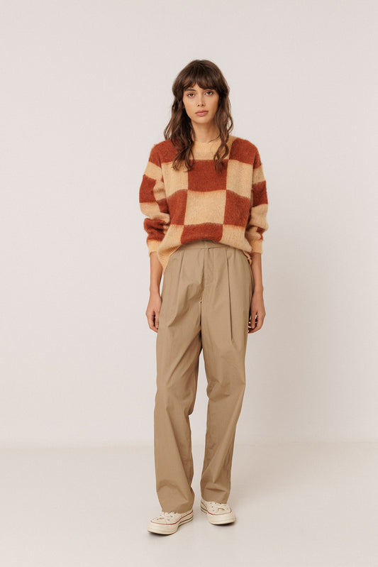 BRUSHED-EFFECT PLAID SWEATER 5