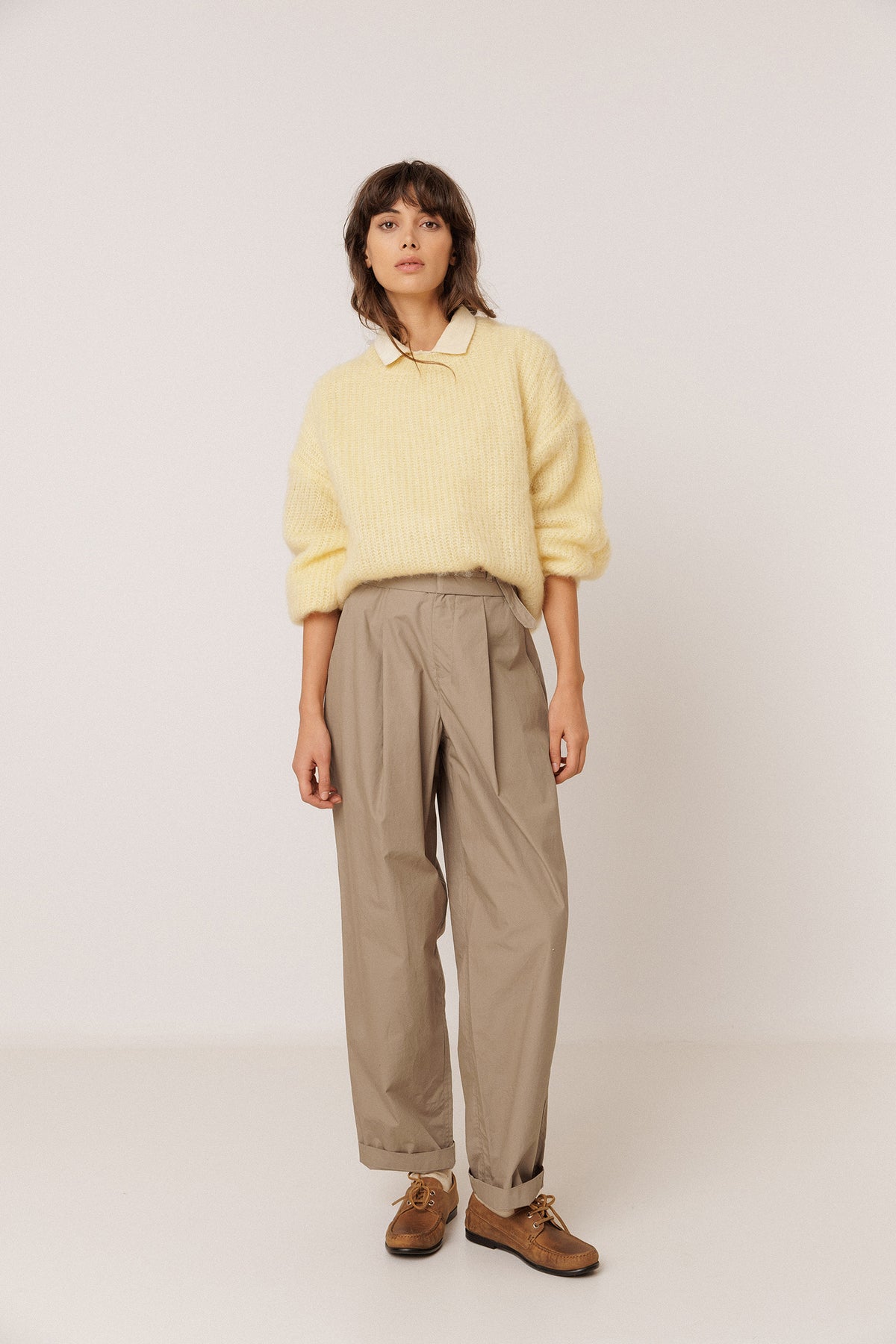 BRUSHED-EFFECT MOHAIR SWEATER