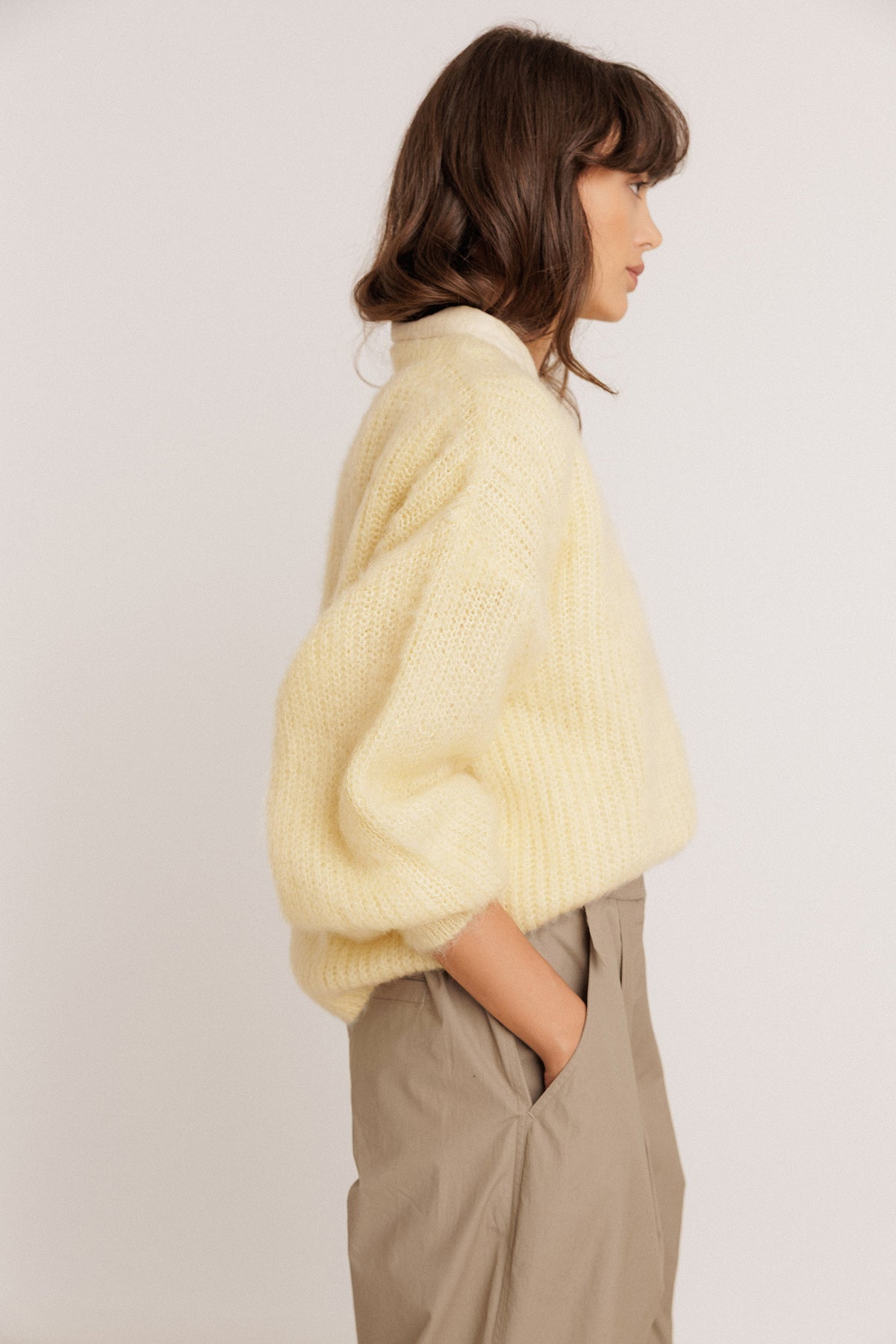 BRUSHED-EFFECT MOHAIR SWEATER