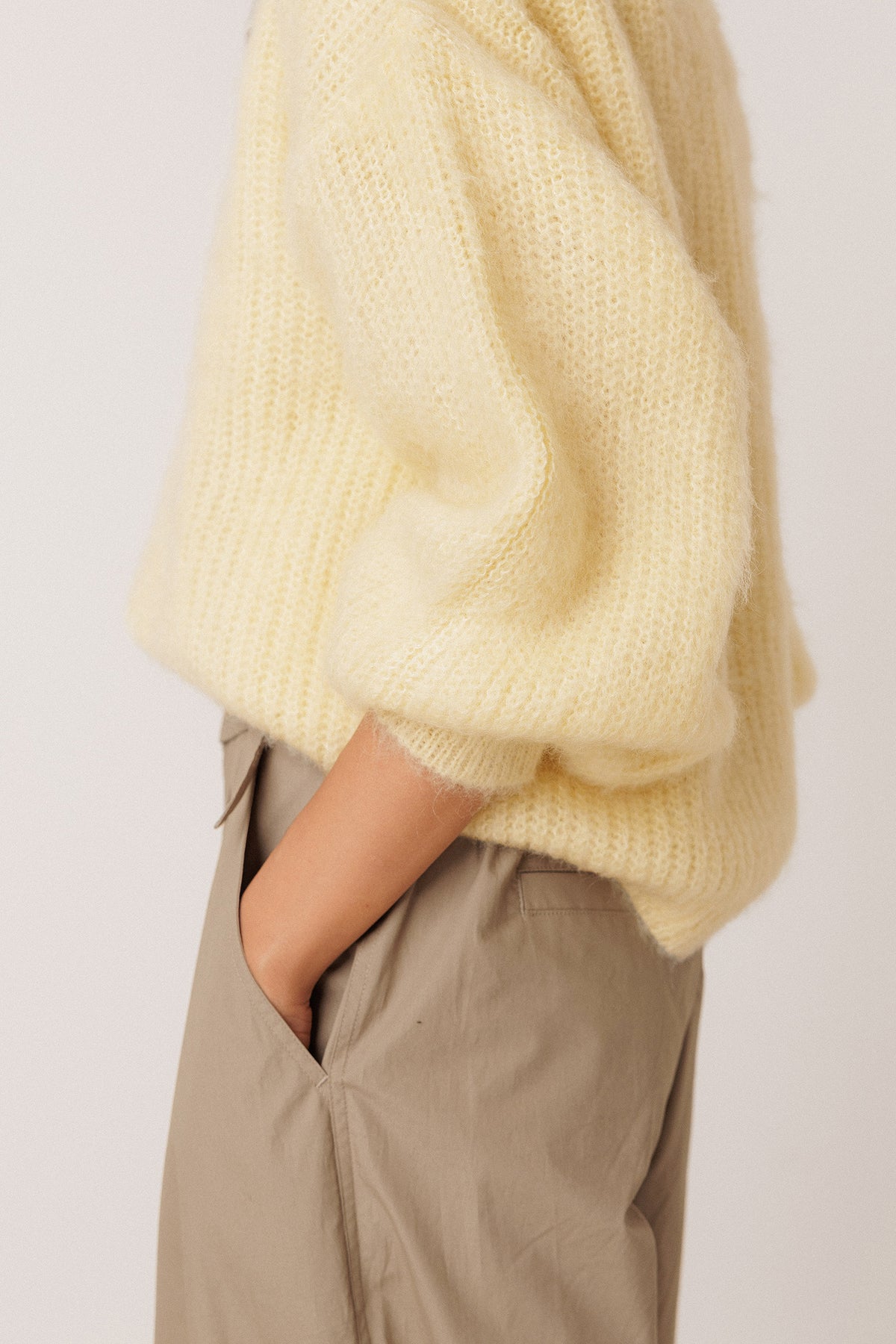 BRUSHED-EFFECT MOHAIR SWEATER