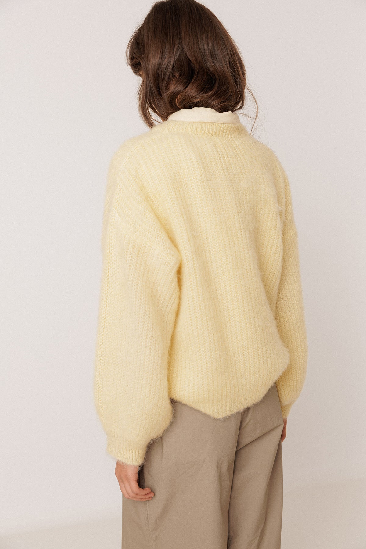 BRUSHED-EFFECT MOHAIR SWEATER