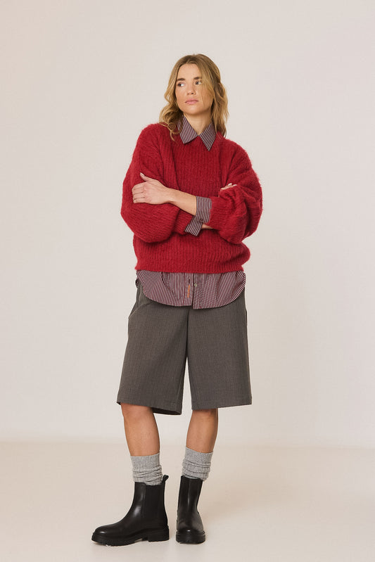 BRUSHED-EFFECT MOHAIR SWEATER 1