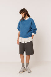 BRUSHED-EFFECT MOHAIR SWEATER