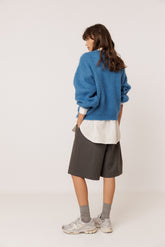 BRUSHED-EFFECT MOHAIR SWEATER