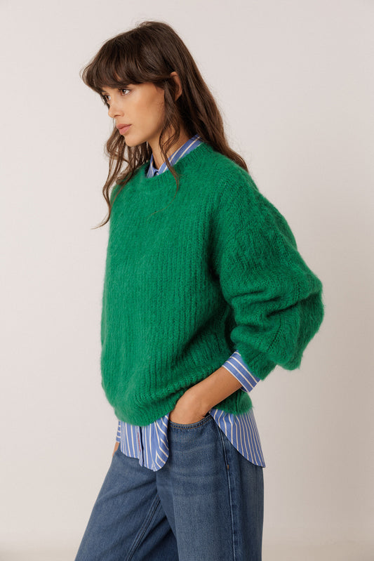 BRUSHED-EFFECT MOHAIR SWEATER 1