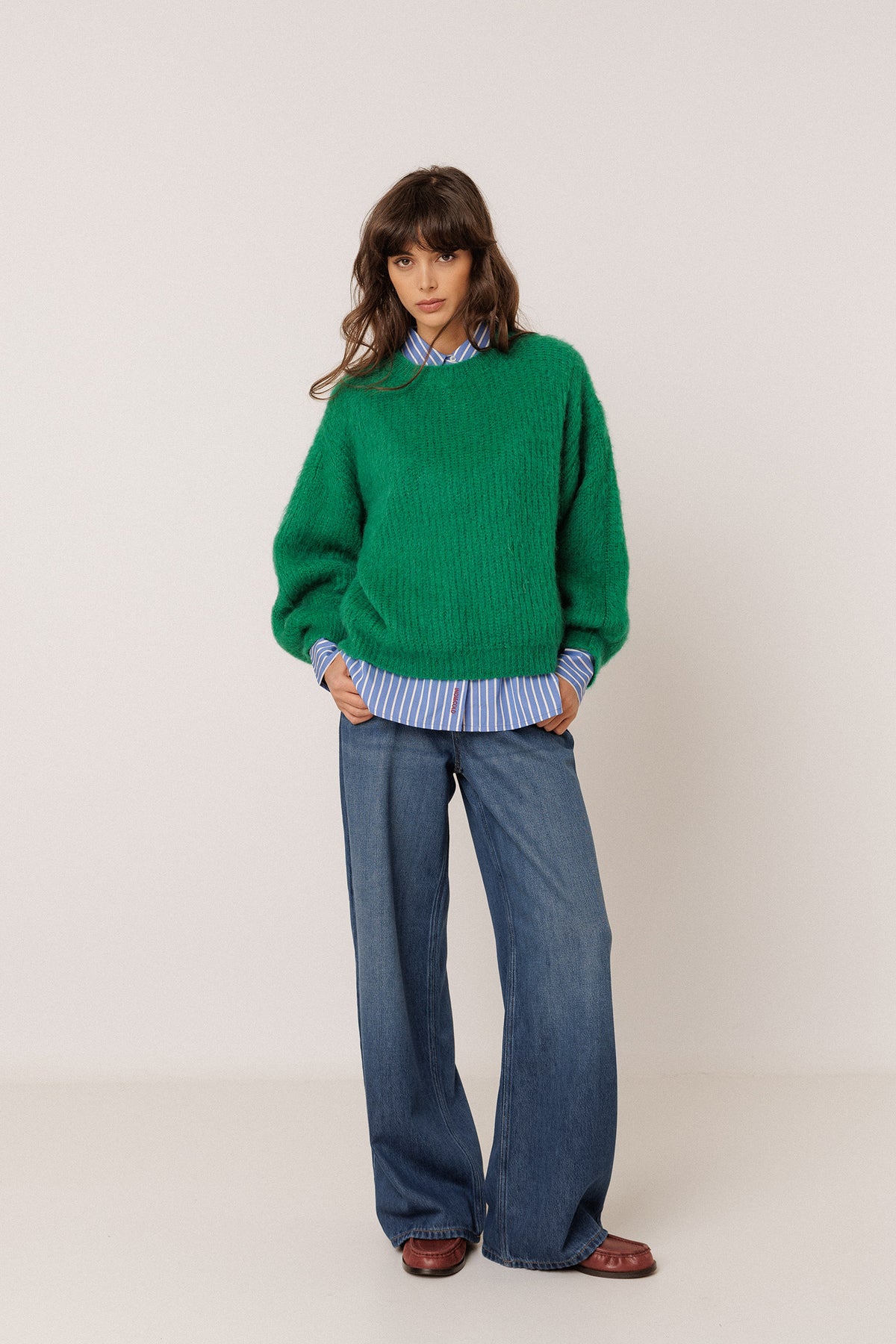 BRUSHED-EFFECT MOHAIR SWEATER