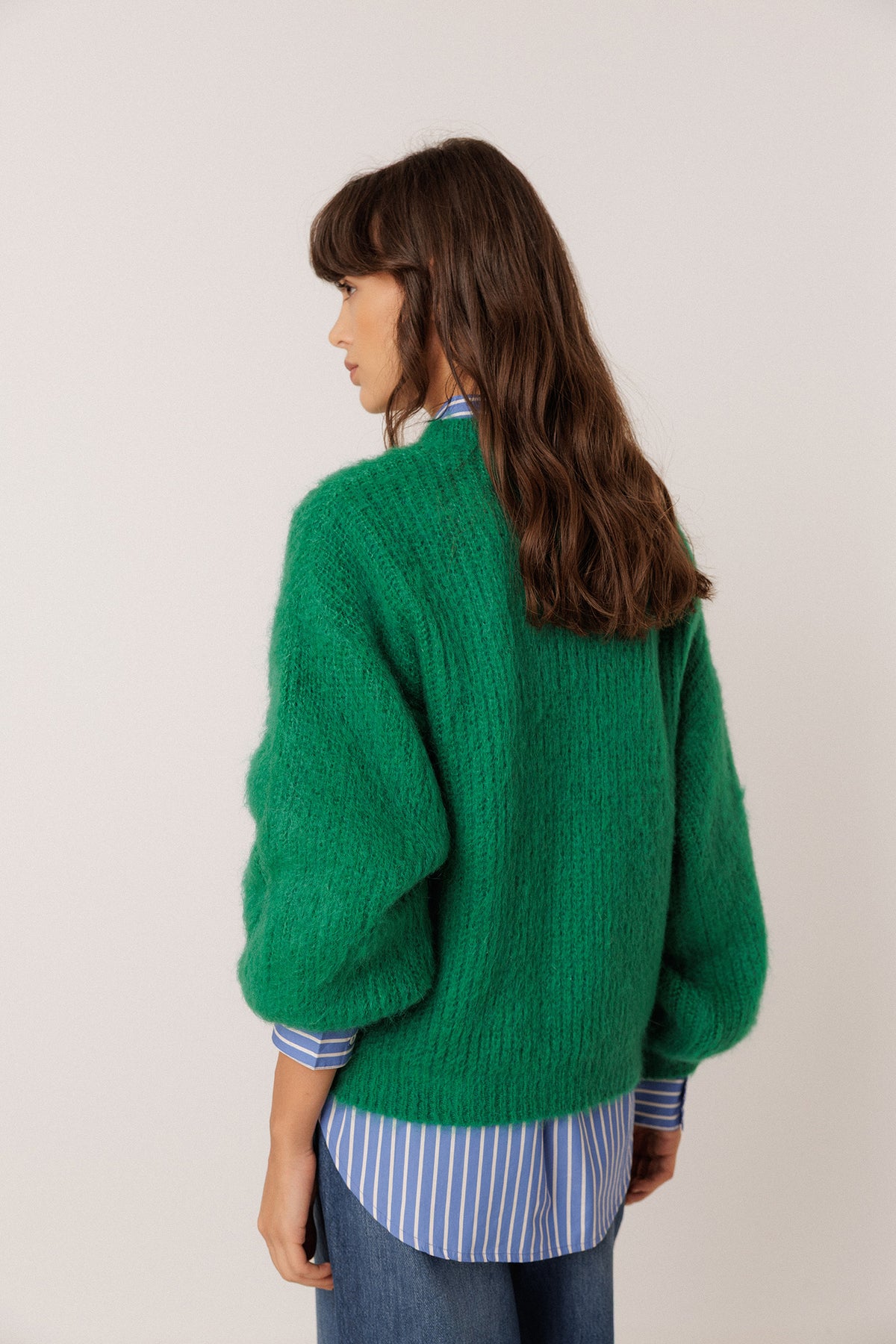 BRUSHED-EFFECT MOHAIR SWEATER
