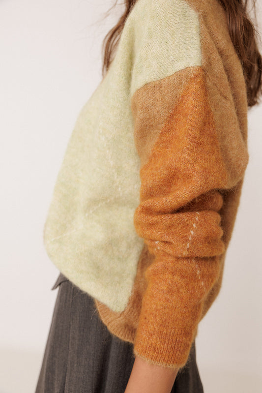 ALPACA MAXI-DIAMOND INTARSIA SWEATER 2