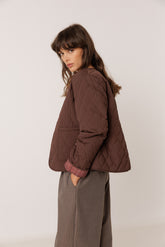TARTAN-PRINT QUILTED JACKET