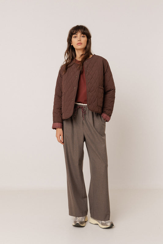 TARTAN-PRINT QUILTED JACKET 5