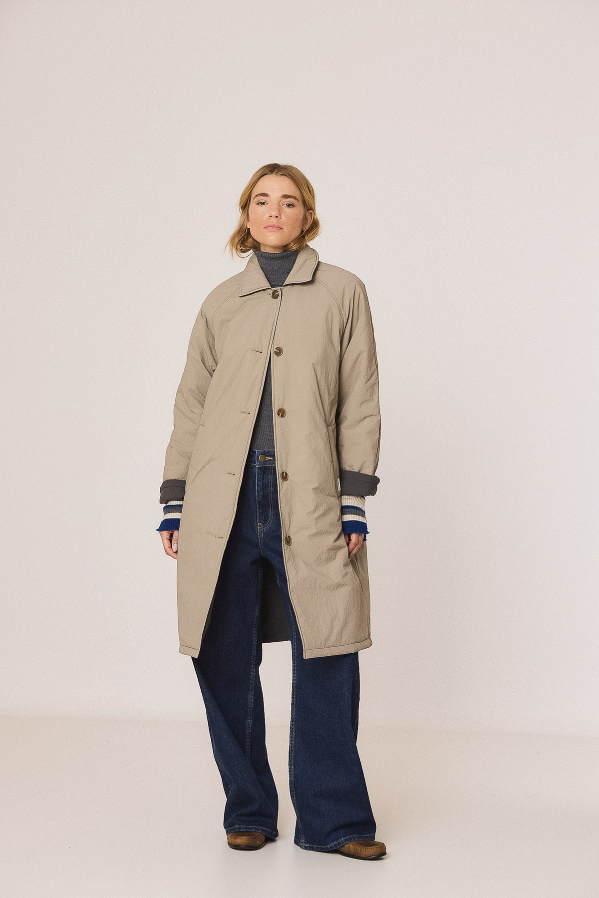 REVERSIBLE QUILTED TRENCH COAT