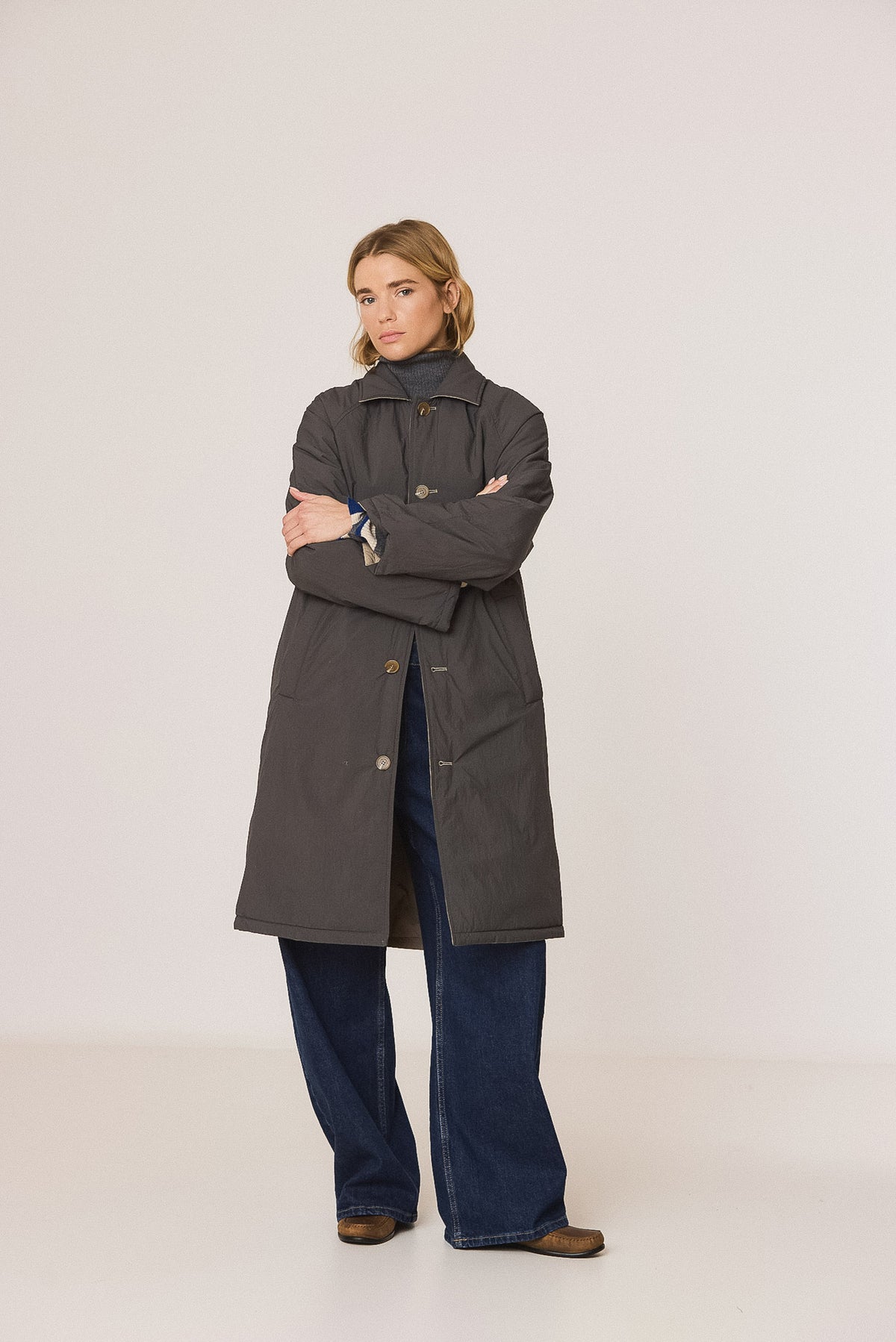 REVERSIBLE QUILTED TRENCH COAT