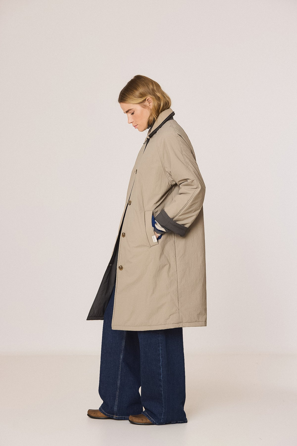 REVERSIBLE QUILTED TRENCH COAT