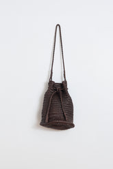 BRAIDED-LEATHER BUCKET BAG