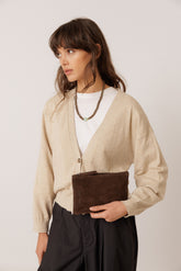 SPLIT-SUEDE TOILETRY BAG
