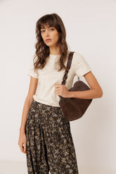 SPLIT-SUEDE SHOULDER BAG