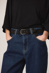 EMBROIDERED LEATHER BELT