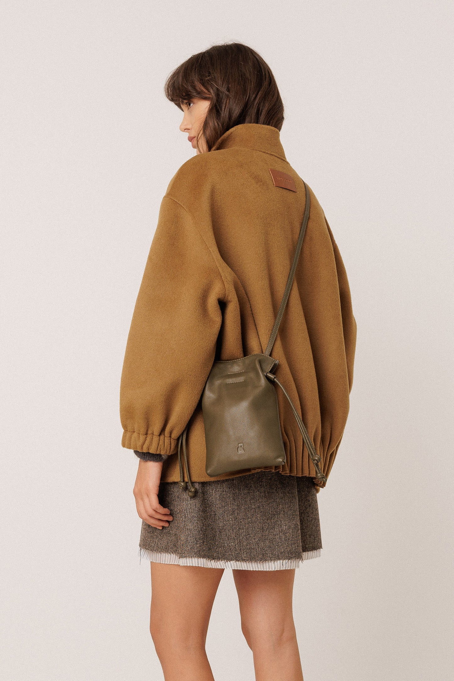 MINI RUCHED-LEATHER BAG