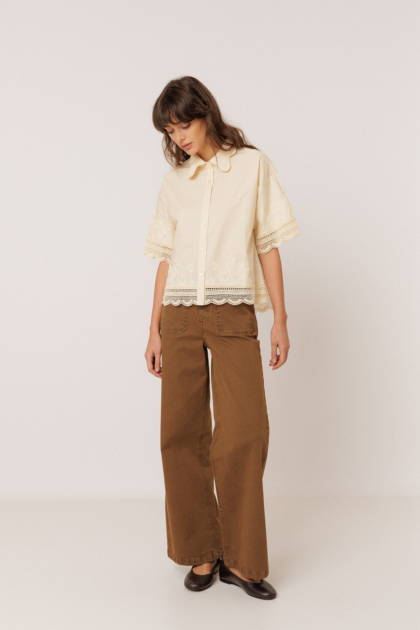 EMBROIDERED POPLIN SHIRT