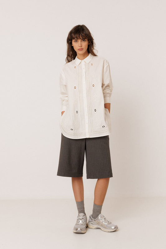 EMBROIDERED POPLIN MAXI SHIRT 4