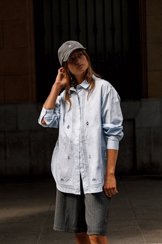 EMBROIDERED POPLIN MAXI SHIRT 2