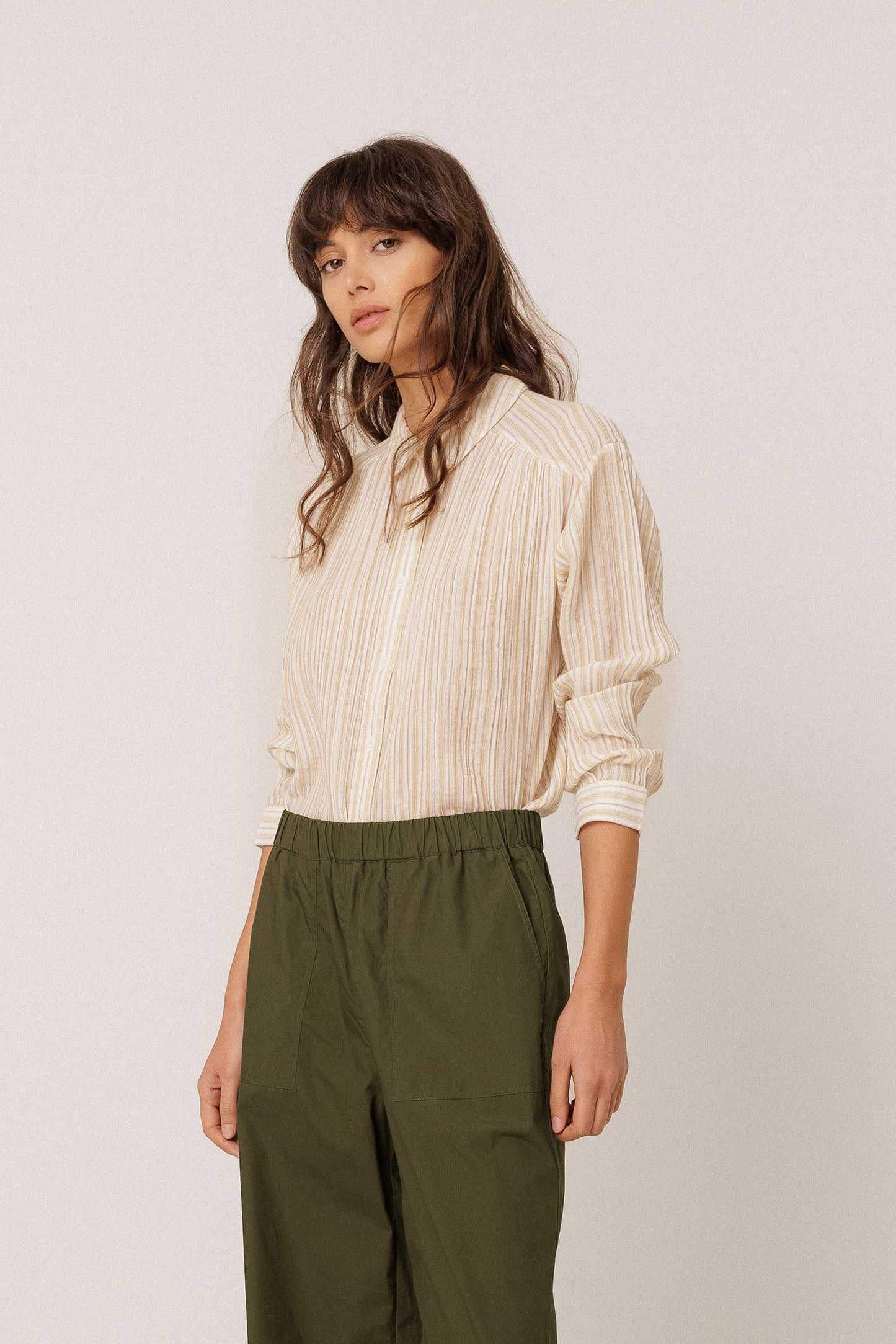 STRIPED DOUBLE-GAUZE SHIRT