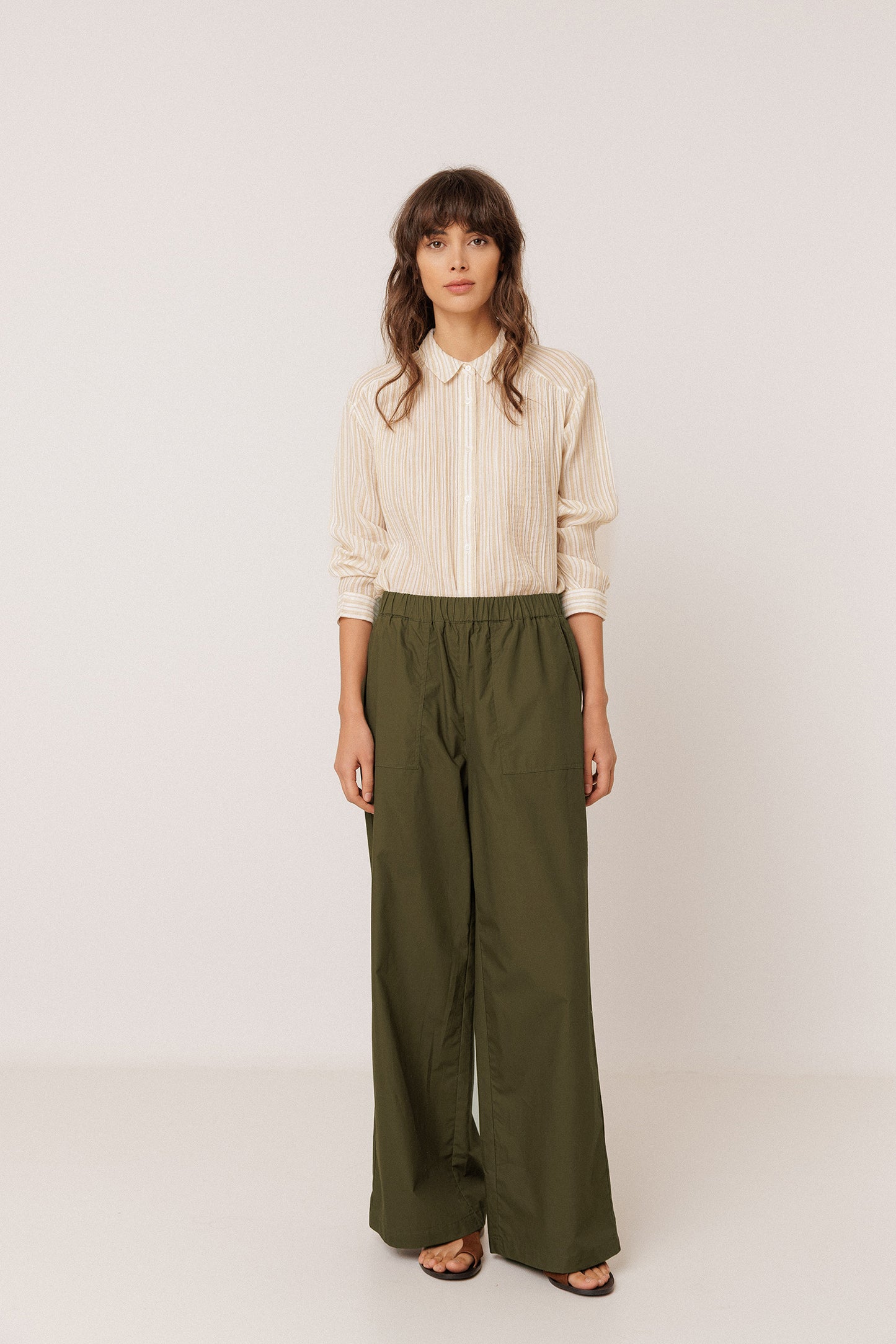 STRIPED DOUBLE-GAUZE SHIRT
