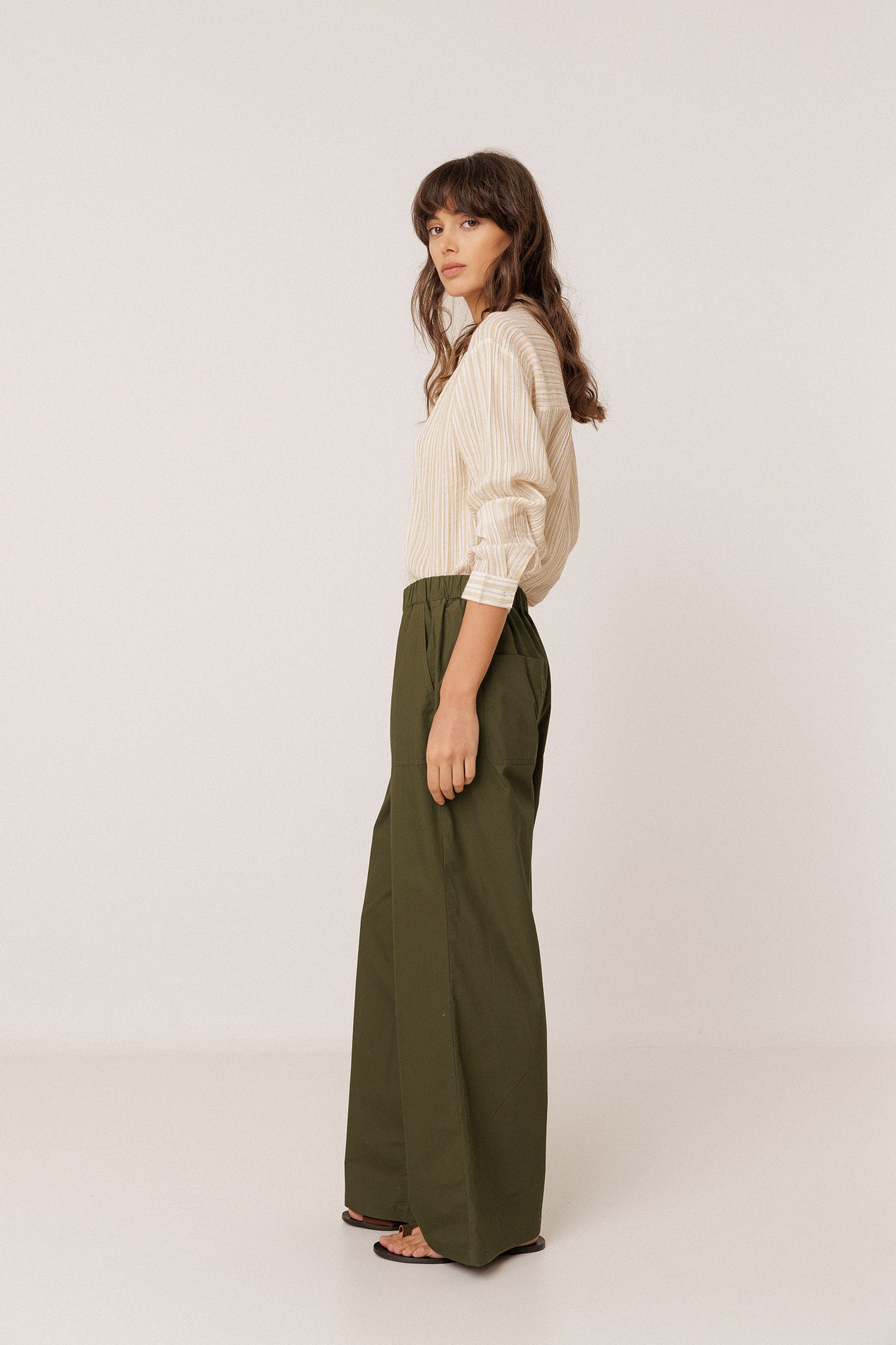 STRIPED DOUBLE-GAUZE SHIRT