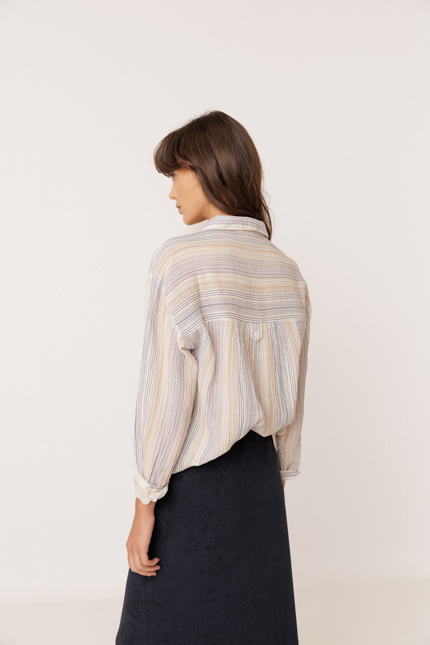 STRIPED DOUBLE-GAUZE SHIRT