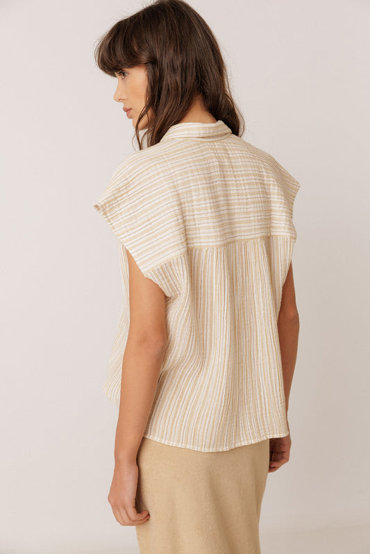 STRIPED DOUBLE-GAUZE BLOUSE 5