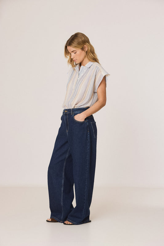 STRIPED DOUBLE-GAUZE BLOUSE 1